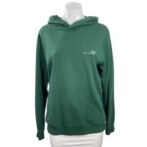 A.P.C Womens Green Long Sleeve Hoodie Hooded Pullover Sweater Sweatshirt Top M